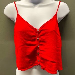 Bright red crop tank size L